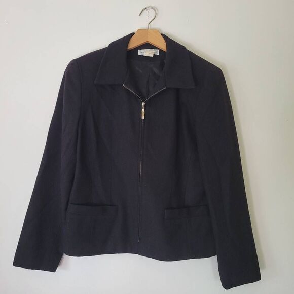 Stephanie Andrews 100% Wool Black Jacket Women’s Size 6 Made in USA - Picture 1 of 5